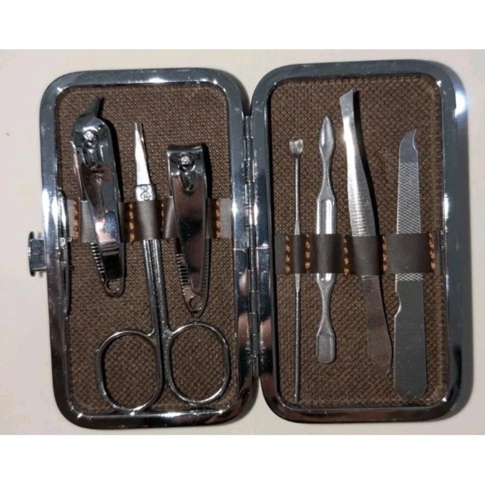 7 Pcs Manicure Pedicure Toe Nail Care Set Cutter Cuticle Clippers Kit With Case